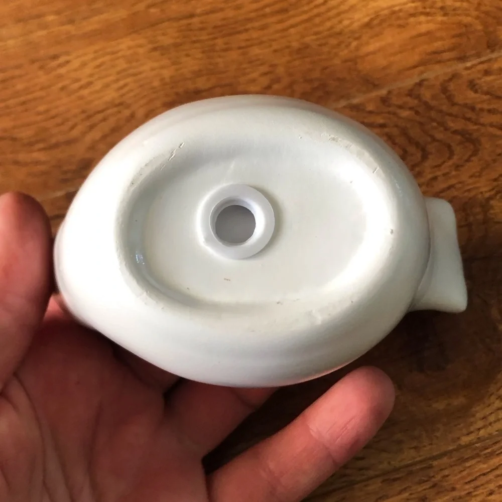 Small white ceramic bird planter / jewelry dish